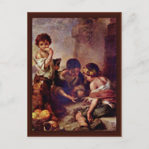 Children Playing Dice Postcard