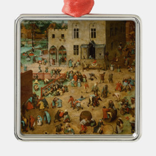 Children Playing Games (Pieter Bruegel the Elder) Metal Tree Decoration