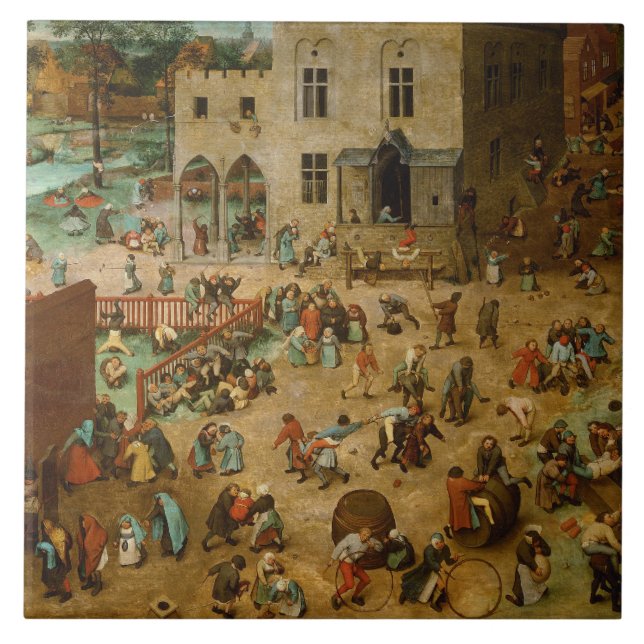 Children Playing Games (Pieter Bruegel the Elder) Tile (Front)