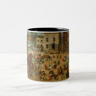 Children Playing Games (Pieter Bruegel the Elder) Two-Tone Coffee Mug