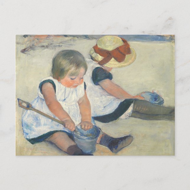 Children Playing on the Beach, 1884 Postcard (Front)