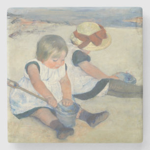 Children Playing on the Beach, 1884 Stone Coaster