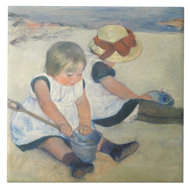 Children Playing on the Beach, 1884 Tile (Front)