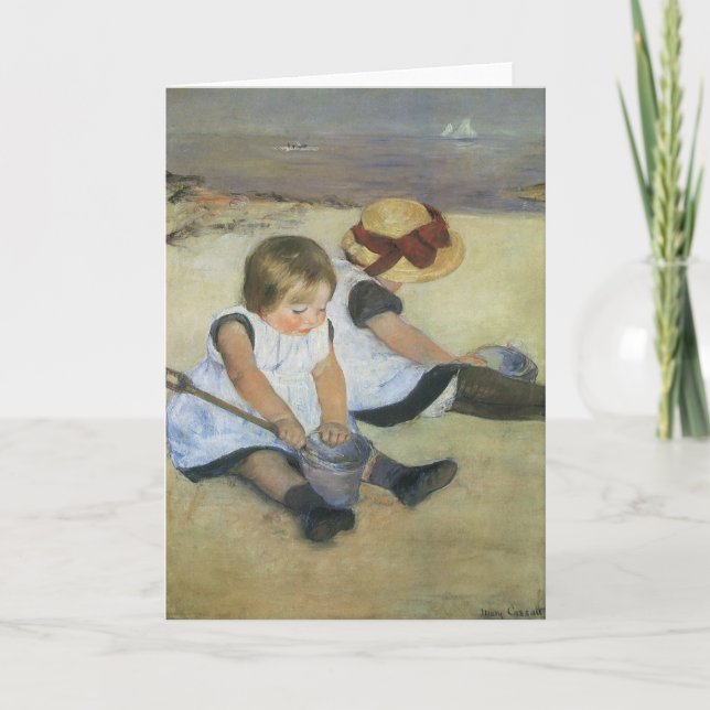 Children Playing on the Beach by Mary Cassatt Card (Front)