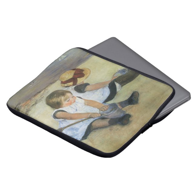 Children Playing on the Beach by Mary Cassatt Laptop Sleeve (Front Top)