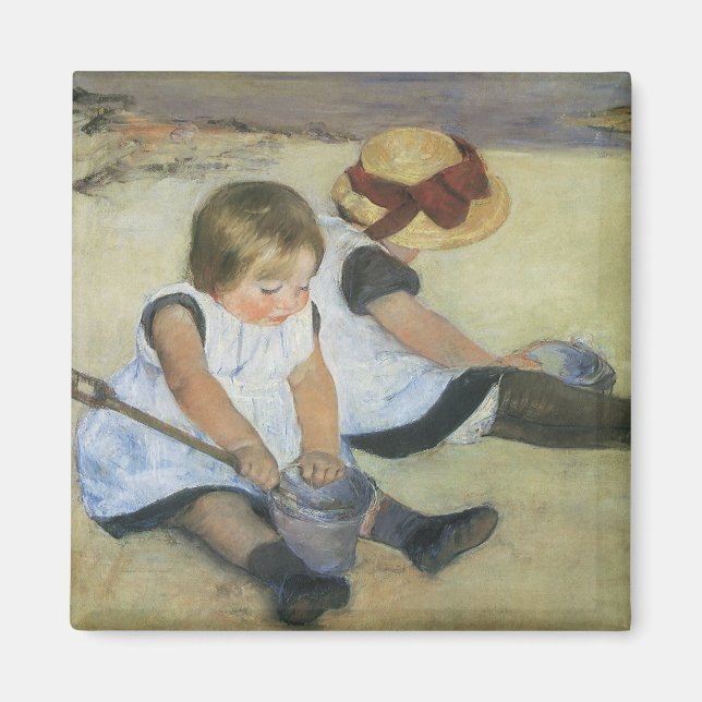 Children Playing on the Beach by Mary Cassatt Magnet (Front)