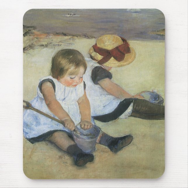 Children Playing on the Beach by Mary Cassatt Mouse Mat (Front)