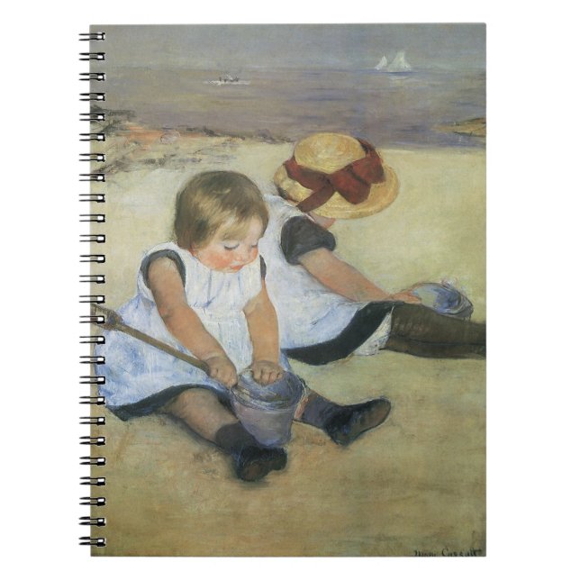 Children Playing on the Beach by Mary Cassatt Notebook (Front)
