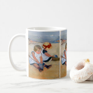 Children Playing on the Beach Coffee Mug