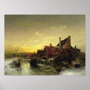 Children Playing on the Ice Poster