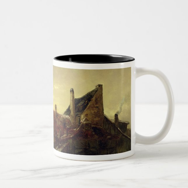 Children Playing on the Ice Two-Tone Coffee Mug (Right)