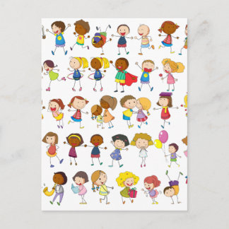 Children playing postcard