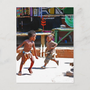 Children Playing Postcard