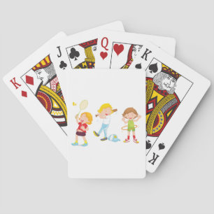 Children Playing Sport Playing Cards