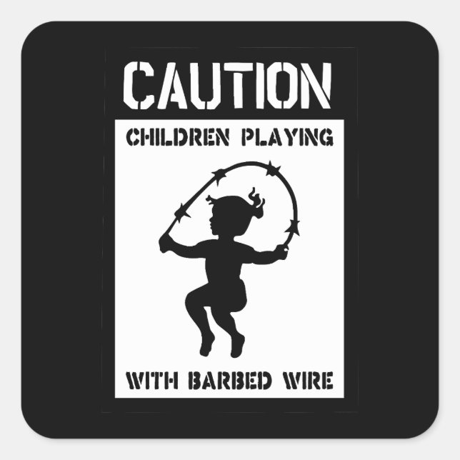 Children Playing Square Sticker (Front)