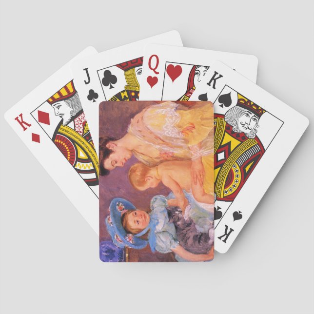 Children Playing with a Cat (by Mary Cassatt) Cards (Back)