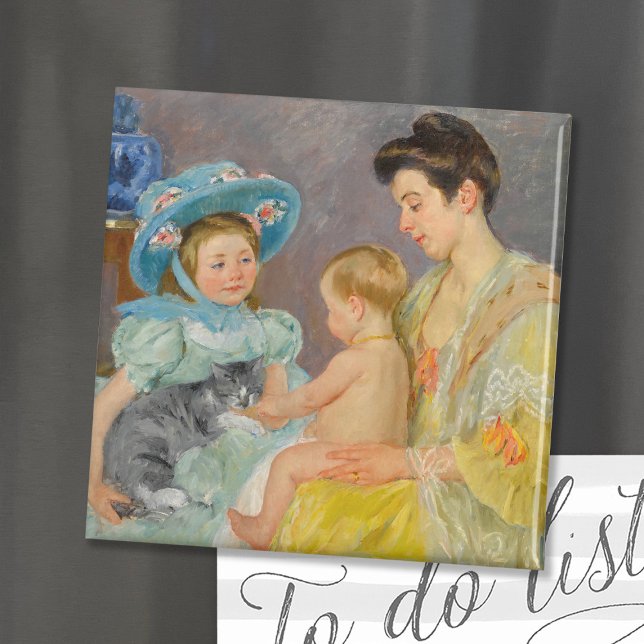 Children Playing with a Cat | Mary Cassatt Magnet (Creator Uploaded)