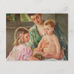 Children Playing with a Dog by Mary Cassatt Postcard