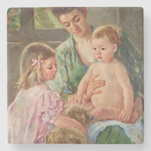 Children Playing with a Dog by Mary Cassatt Stone Coaster