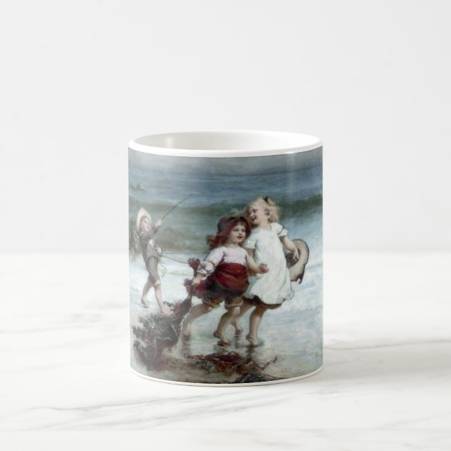 Children Pretending to be Horses on the Beach Coffee Mug (Center)