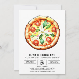 Children Printable Pizza Birthday Invitation