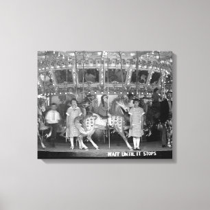 Children Riding Carousel, 1925 Canvas Print