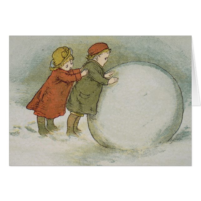 Children Rolling Snowballs (Front Horizontal)
