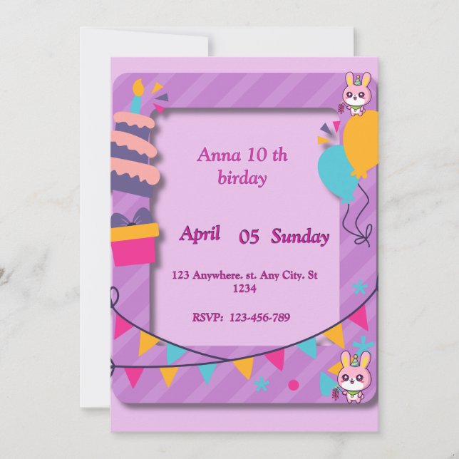 Children’s Birthday Invitation (Front)