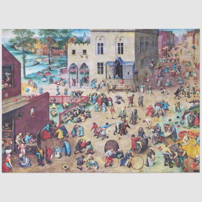 Children’s Games, Pieter Bruegel Tissue Paper (Front)