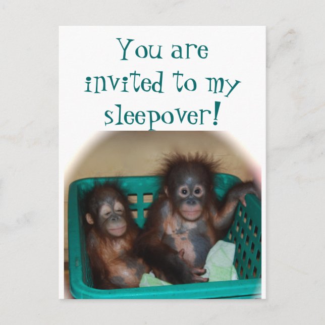 Children 's Party  Sleepover Invitation Postcard (Front)