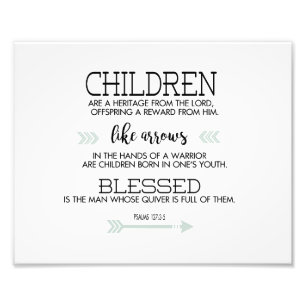 Children Scripture Verse with Arrows Photo Print
