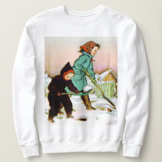 Children Shoveling Snow Holiday Sweatshirt