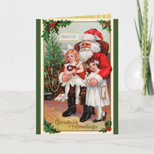 Children Sitting on Santa's Lap Holiday Cards