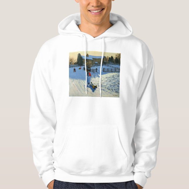 Children Sledging Monyash Derbyshire Hoodie (Front)