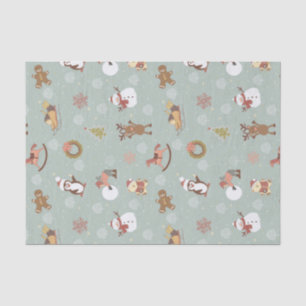 Children, Snowman And Gingerbread Tissue Paper