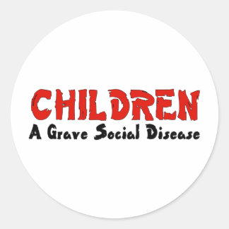 Children Social Disease Classic Round Sticker