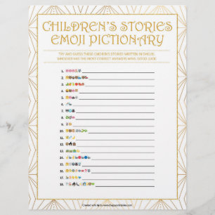 Children Stories Emoji Pictionary [Golden Lines] Custom Letterhead
