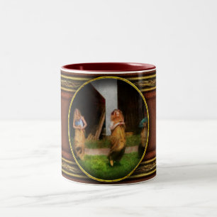 Children - The sack race Two-Tone Coffee Mug