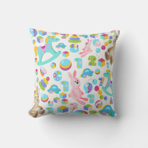 Children Toy Pattern With Teddy Bear Cushion