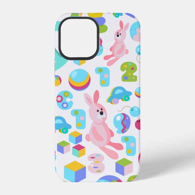 Children Toy Pattern With Teddy Bear iPhone Case (Back)