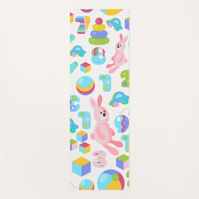 Children Toy Pattern With Teddy Bear Yoga Mat (Front)
