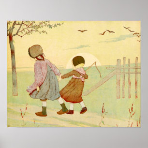 "Children" Vintage French Illustration Poster