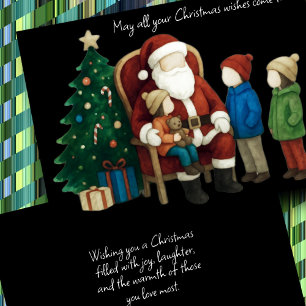 Children Visiting Santa Before Christmas 2 Card