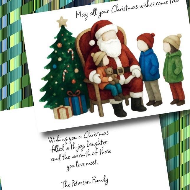 Children Visiting Santa Before Christmas 2 Card (Creator Uploaded)