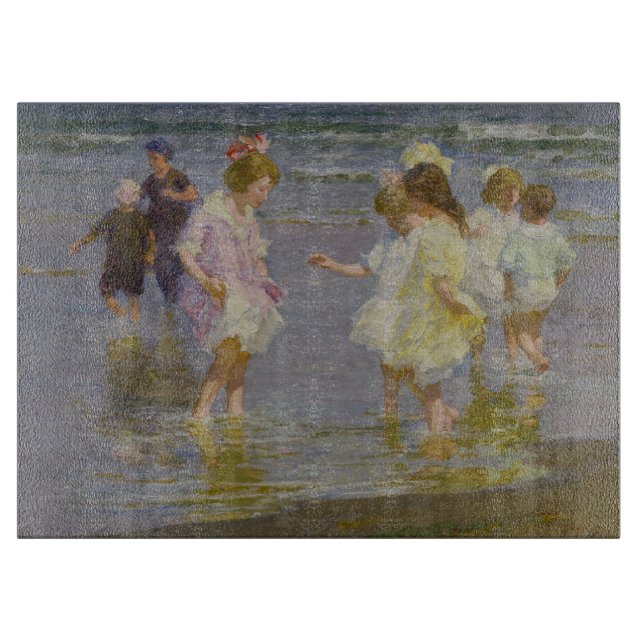 Children Wading on the Beach (by E.H. Potthast) Cutting Board (Front)