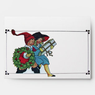 CHILDREN WITH CHRISTMAS GIFTS ENVELOPES