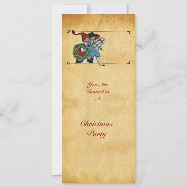 CHILDREN WITH CHRISTMAS GIFTS - INVITATION (Front)