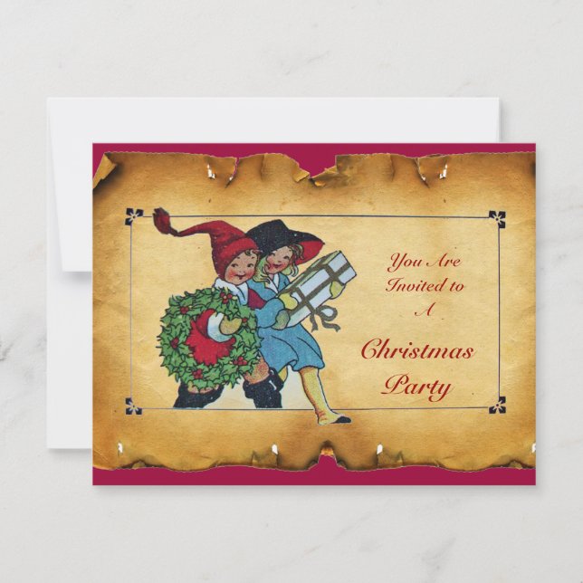 CHILDREN WITH CHRISTMAS GIFTS - INVITATION (Front)