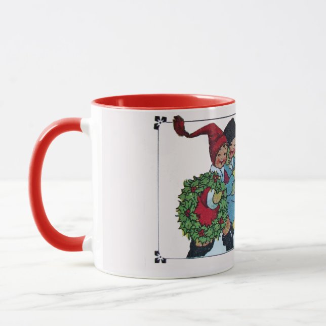 CHILDREN WITH CHRISTMAS GIFTS MUG (Left)