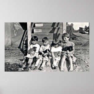 Children with Puppies Print